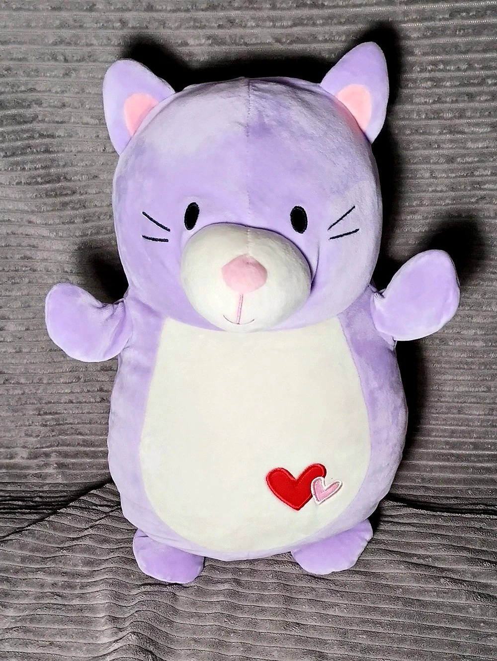 Squishmallows Hug Mees Frank Purple Plush Cat With Hearts Retired Rare